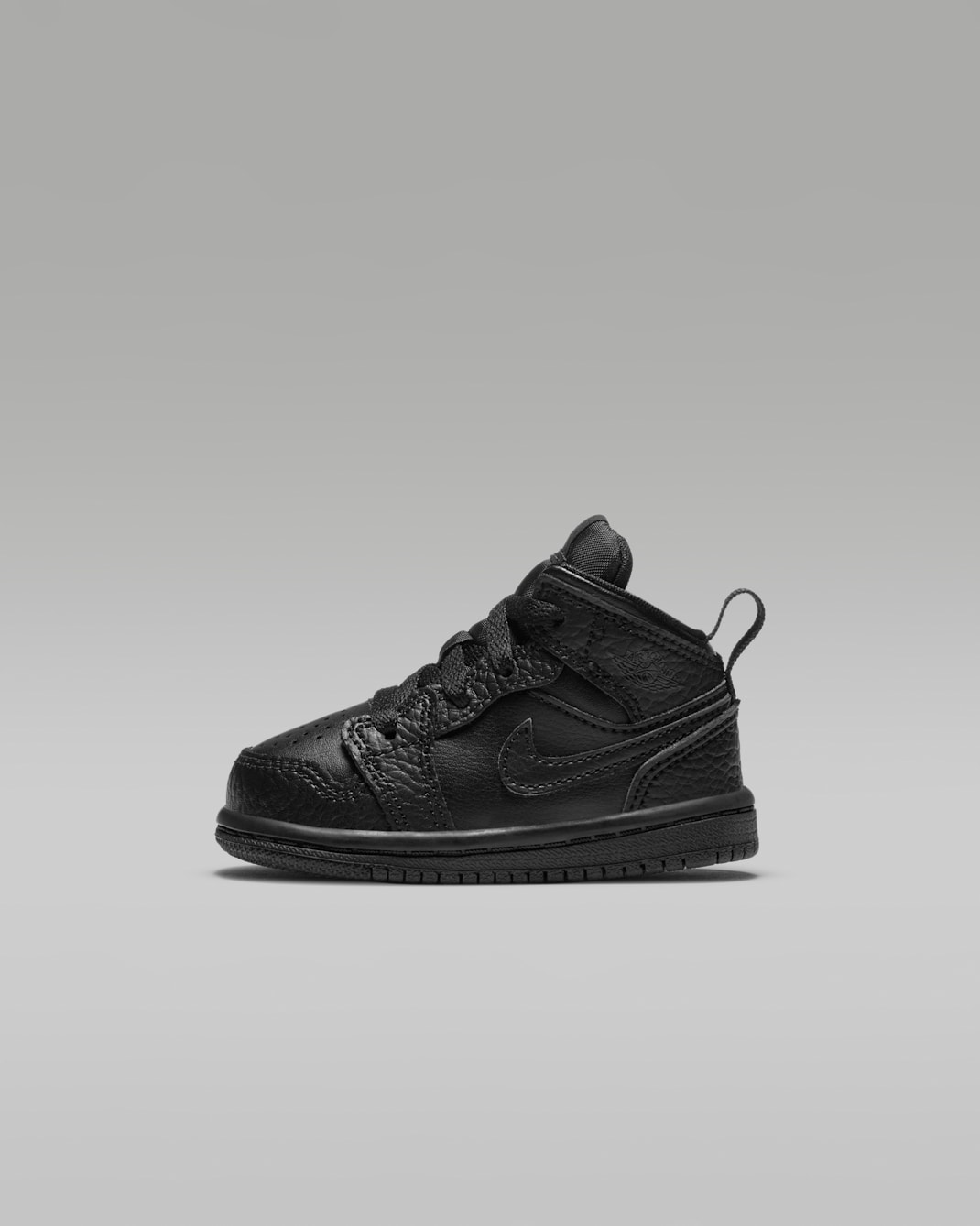 Jordan 1 Mid Infant/Toddler Shoes - Black/Black/Black