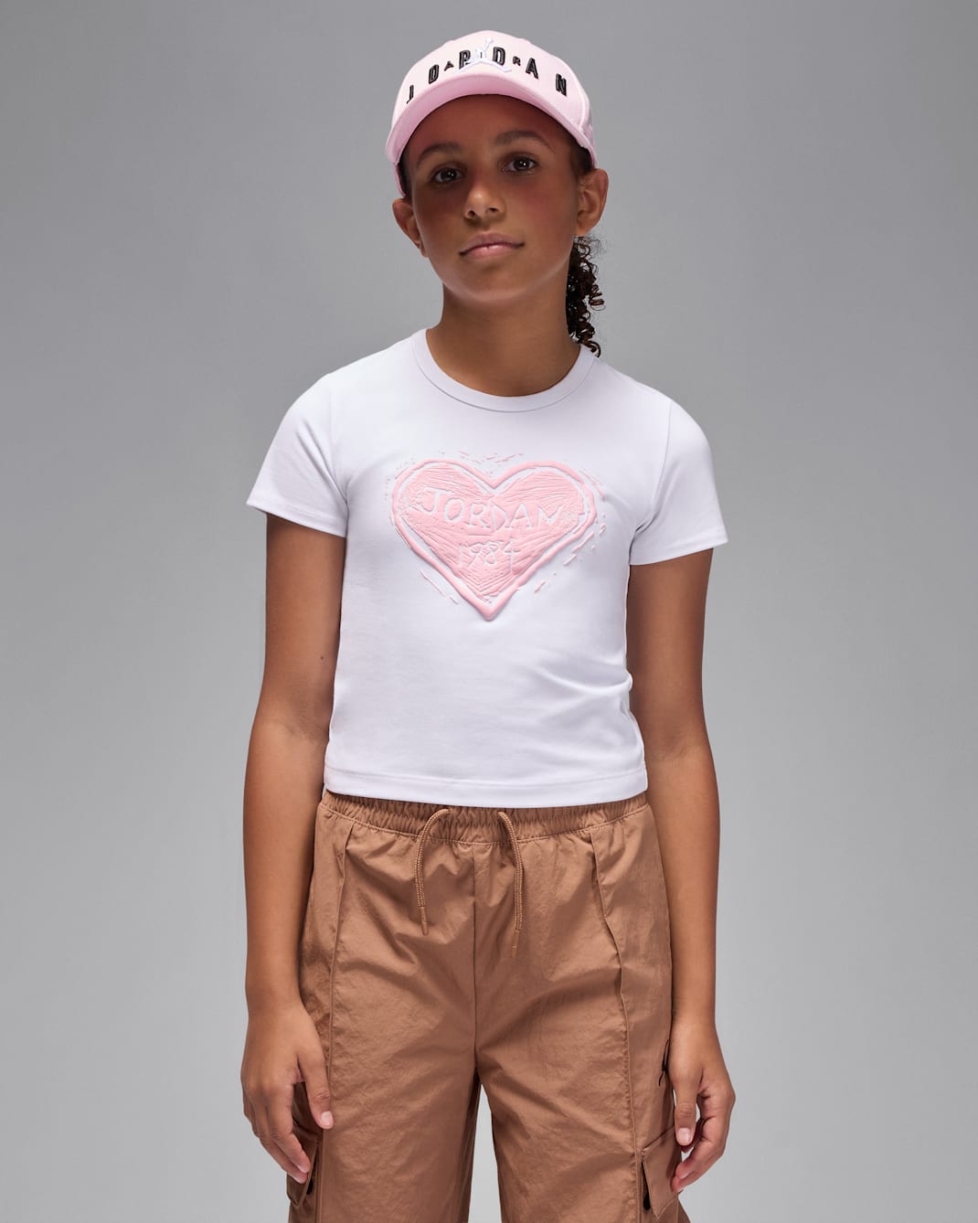 Jordan Big Kids' Etched Wood T-Shirt - White