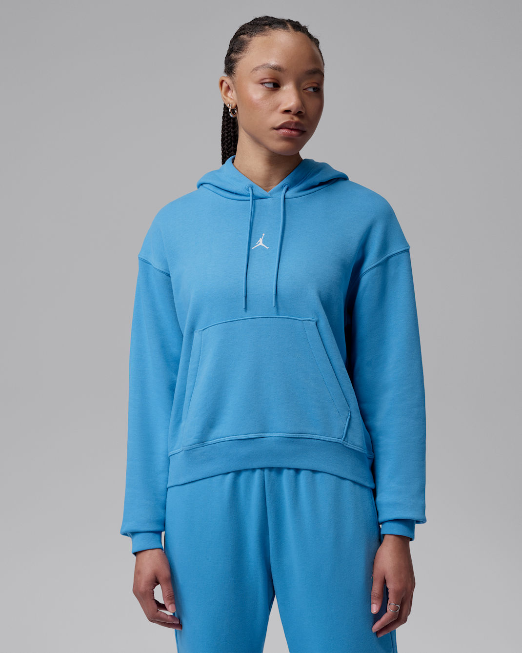 Jordan Sport Crossover Women's Dri-FIT Fleece Hoodie - Blue Beyond/White