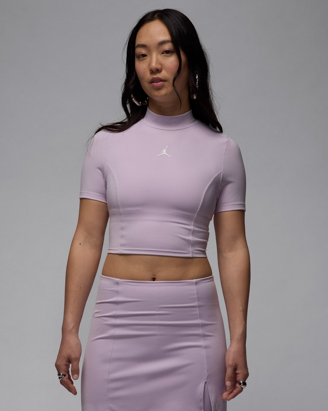 Jordan Women's Short-Sleeve Knit Crop Top - Doll/White