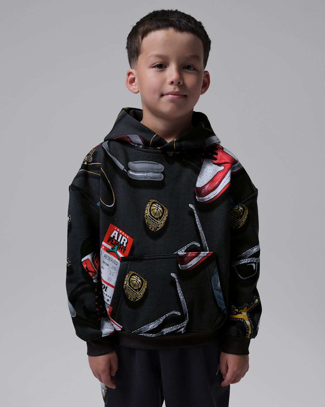 Jordan Little Kids' Mike's Flight Kit Pullover Hoodie - Off Noir