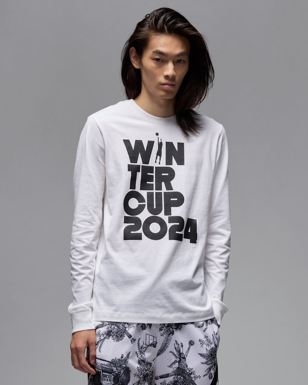 ジョーダン ウインターカップ 2024 メンズ ロングスリーブ Tシャツ - ホワイト