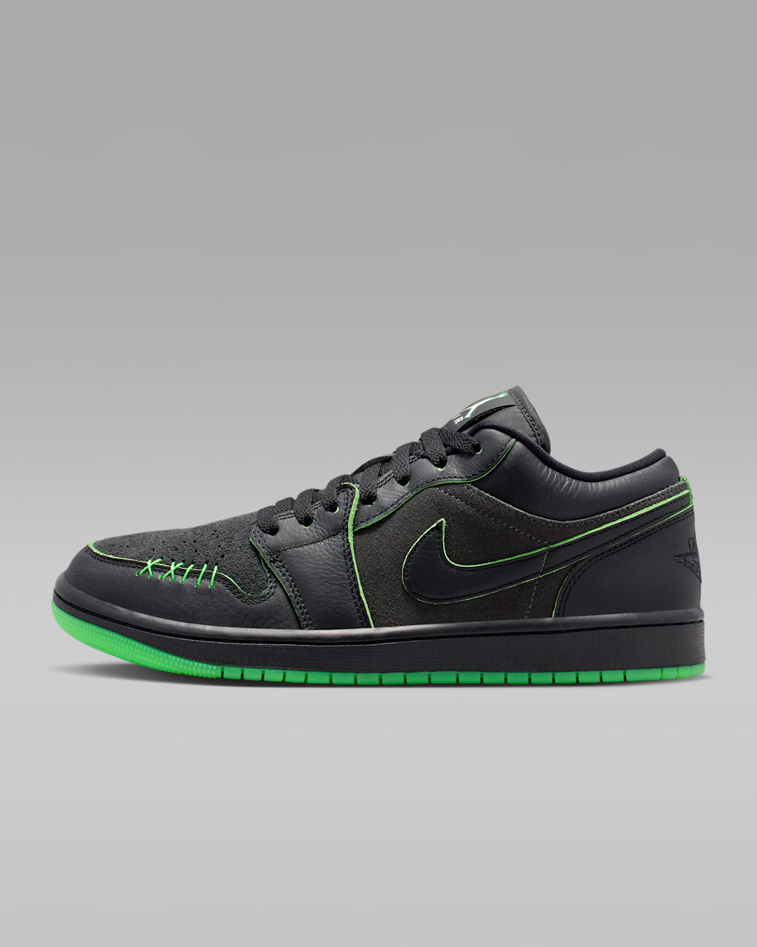 Air Jordan 1 Low SE Men's Shoes - Black/Scream Green/Dark Smoke Grey/Black