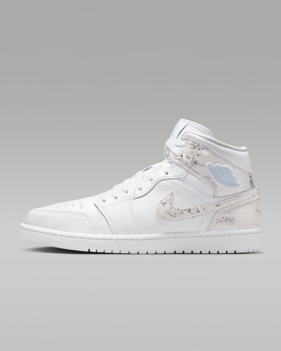 Air Jordan 1 Mid SE Men's Shoes - White/White/White/Field Silver