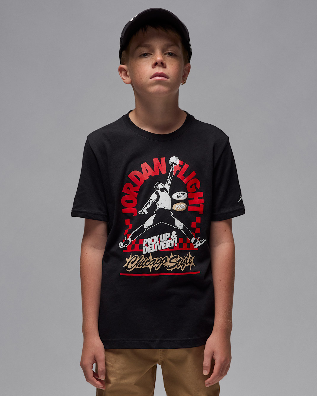 Playera Deep Dish para niños talla grande Jordan - Negro