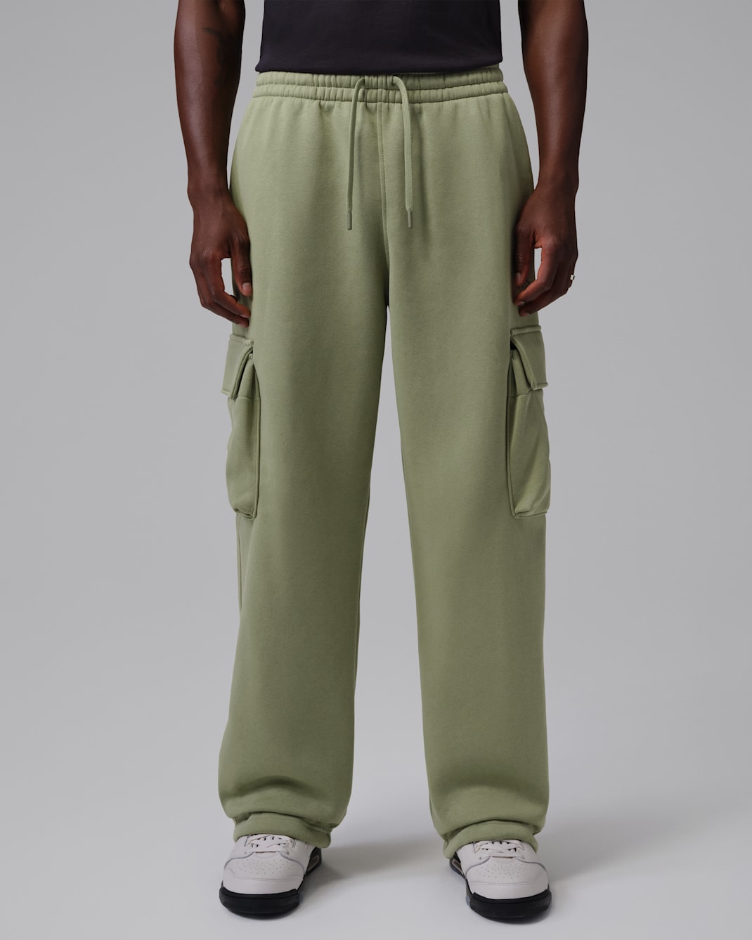 Jordan Brooklyn Men's Oversized Fleece Cargo Trousers - Alligator/Medium Olive