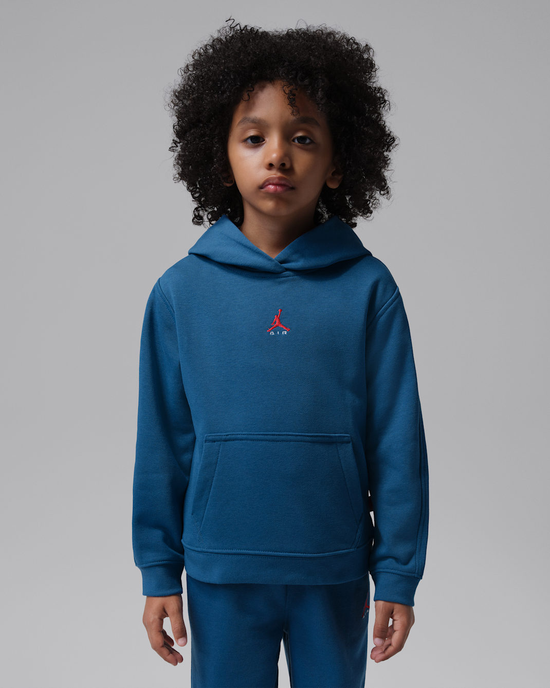 Sudadera con gorro sin cierre de French Terry Jordan Brooklyn para niños talla pequeña - Azul genuino