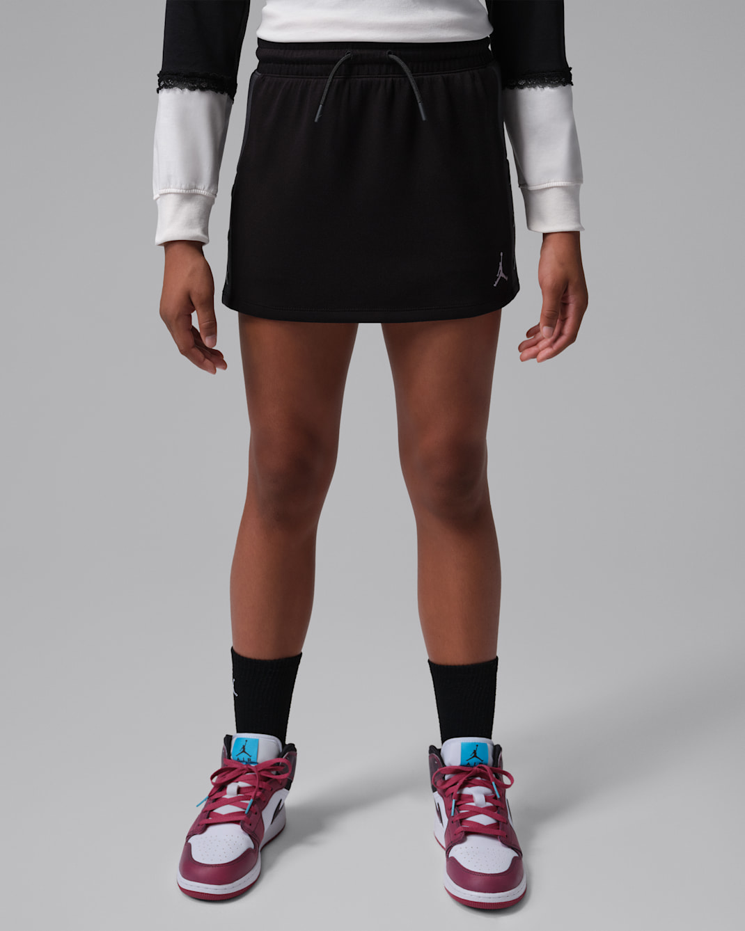 Jordan She's An All Star Big Kids' Snap Skort - Black