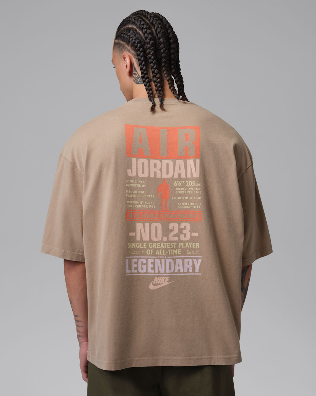 Jordan Flight Men's T-Shirt - Khaki/Iced Carmine
