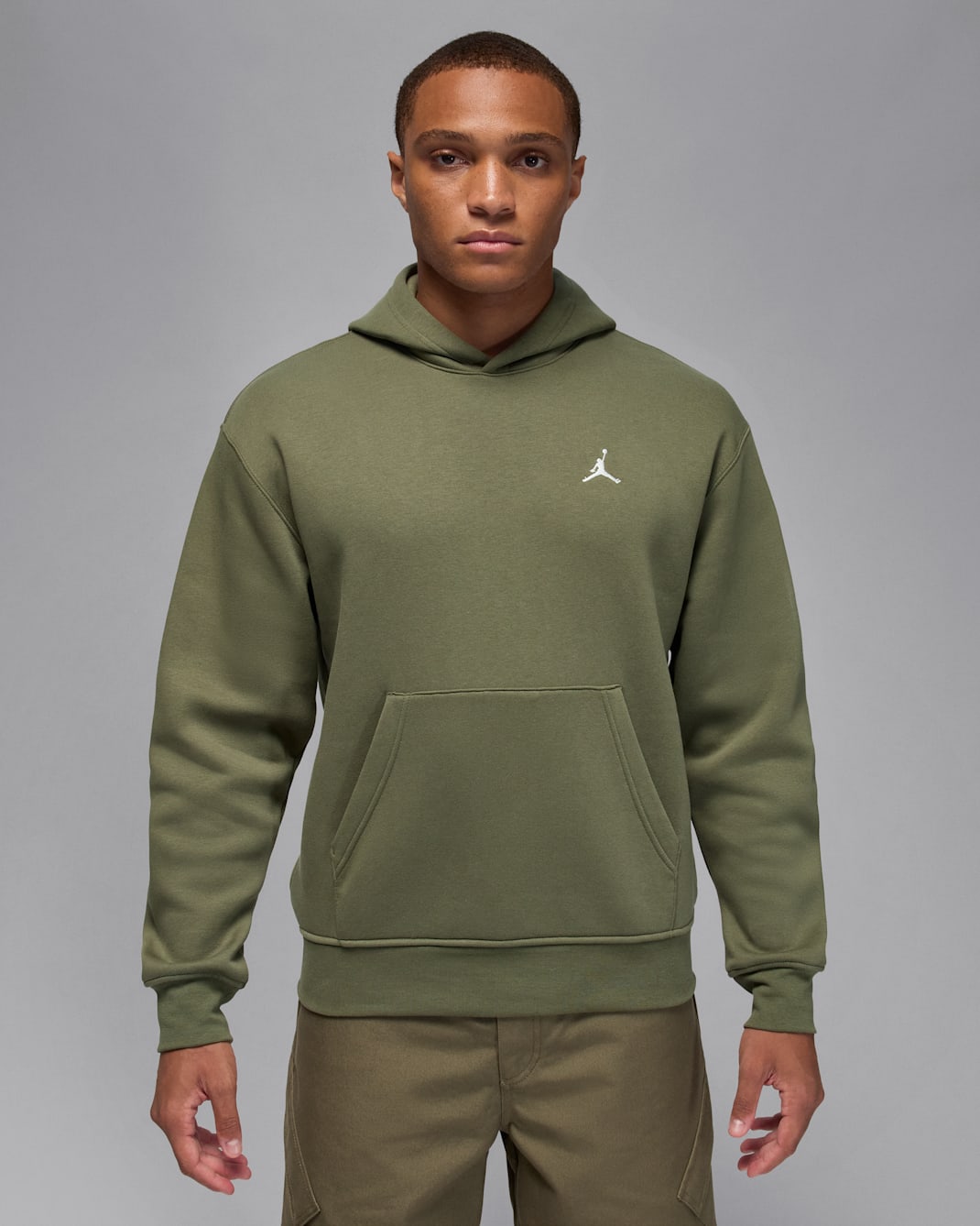Sweat à capuche en tissu Fleece Jordan Brooklyn pour homme - Medium Olive/Sail