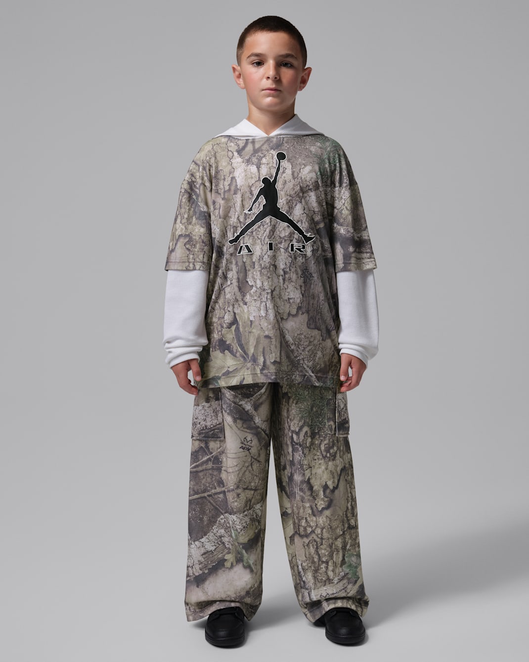 Jordan Big Kids' Brooklyn Waffle Long-Sleeve Top