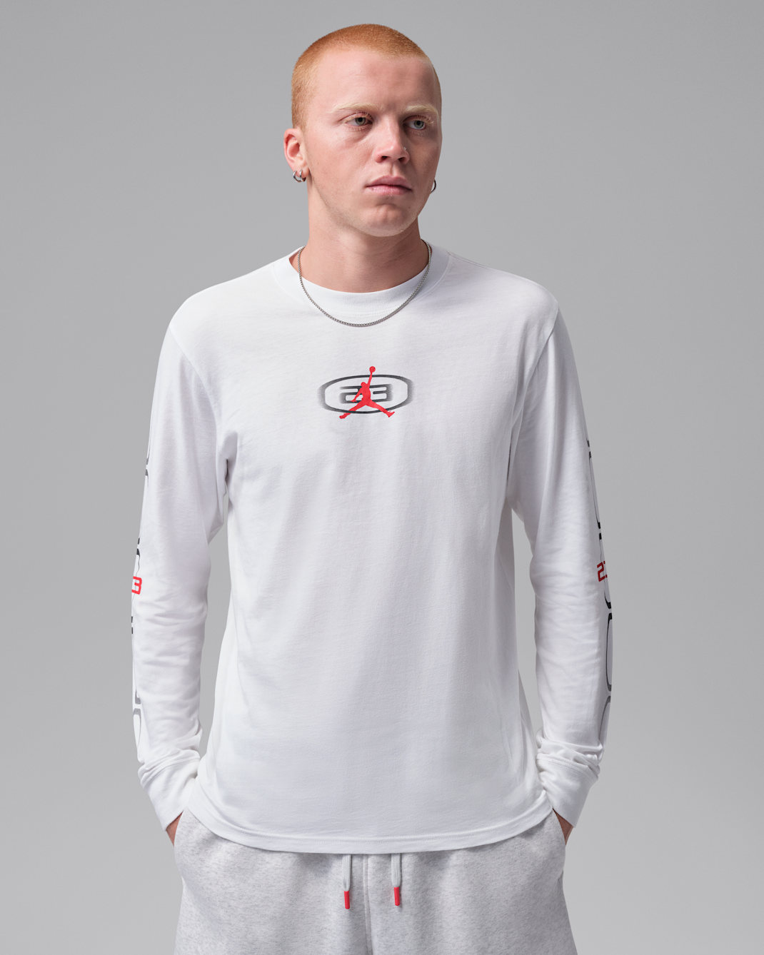 Jordan Sport Men's Dri-FIT Long-Sleeve T-Shirt - White/University Red