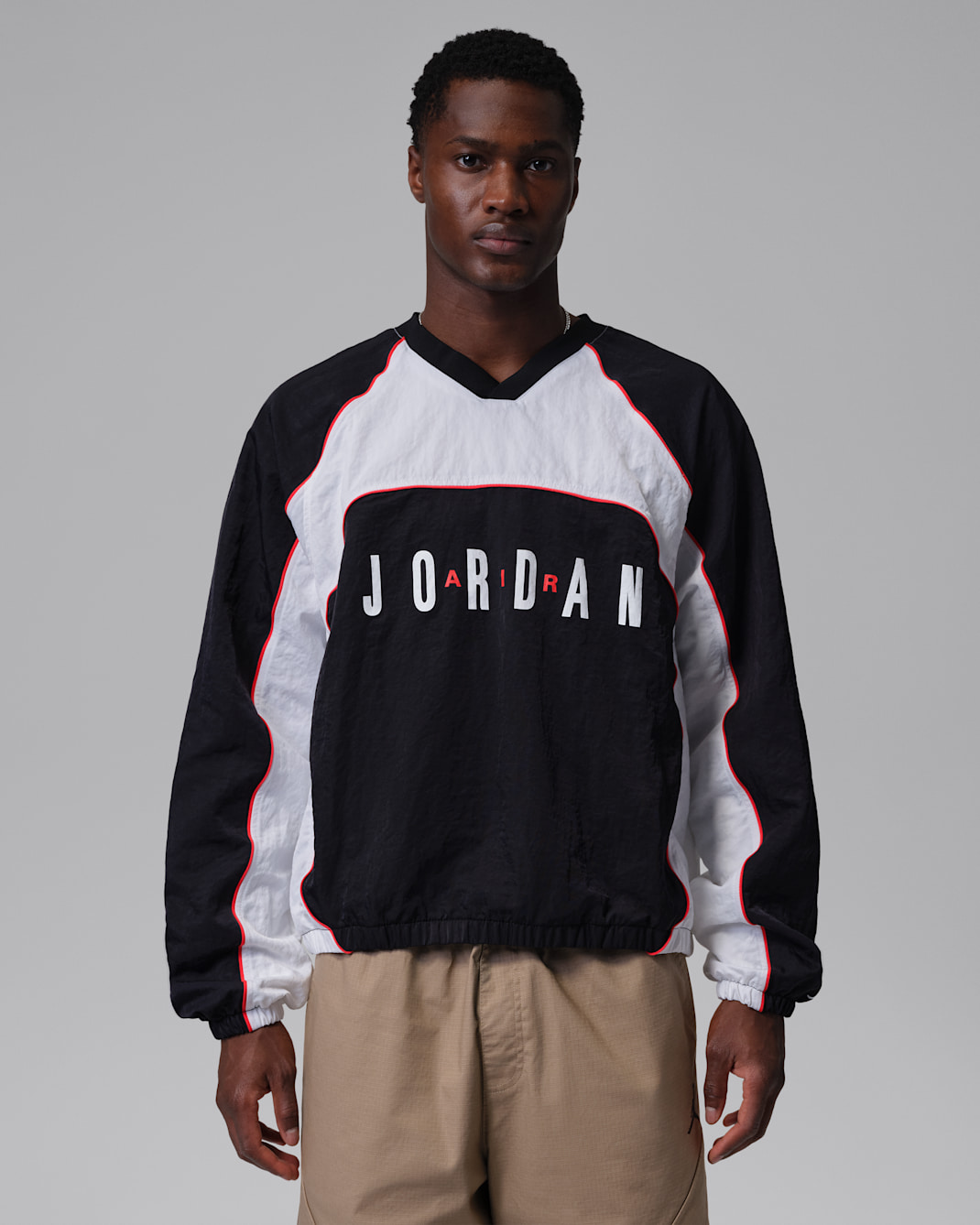 Jordan Flight Warm-up-Longsleeve (Herren) - Schwarz/Weiß/Chile Red/Weiß