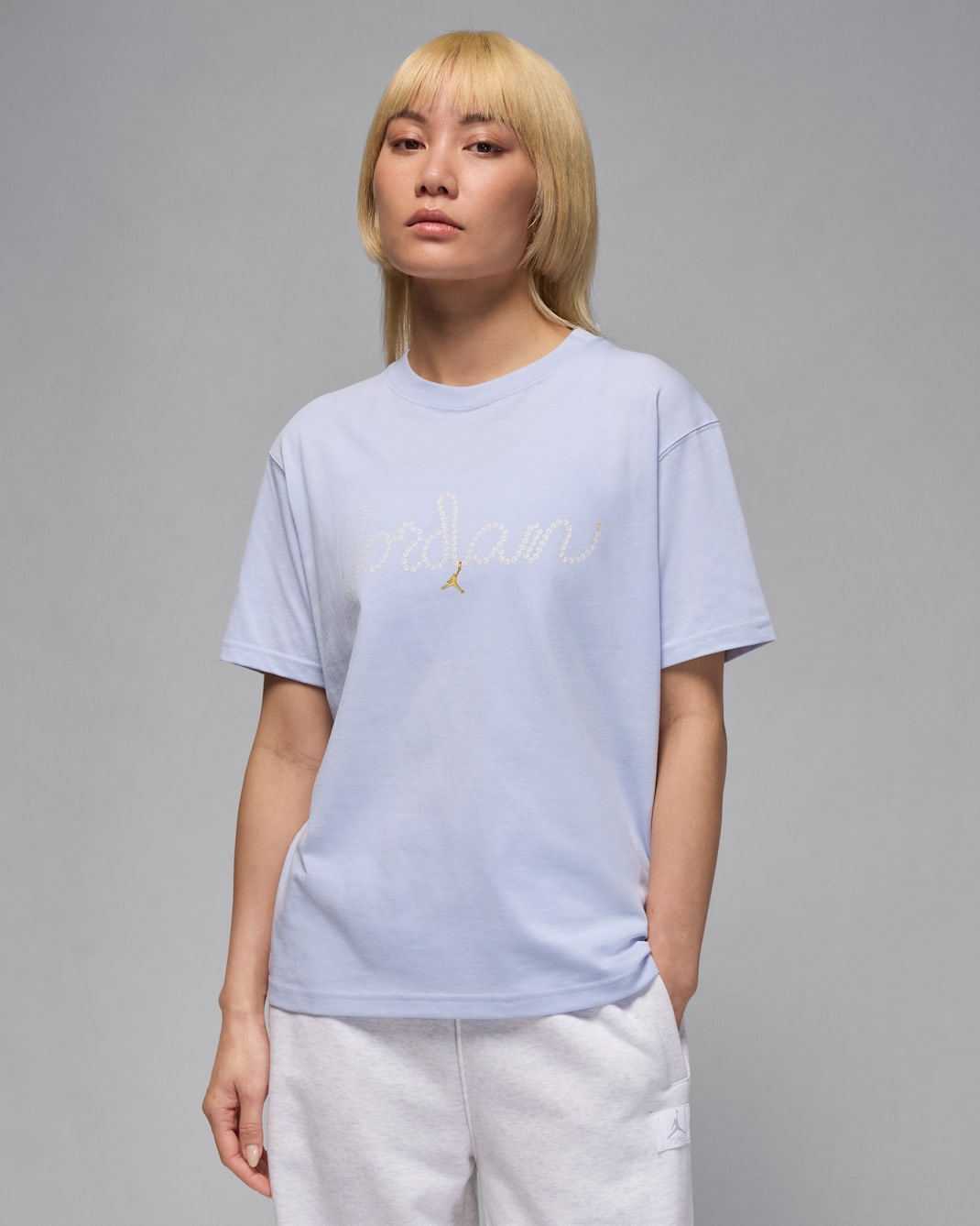 조던 브루클린 여성 티셔츠 - 고스트/화이트