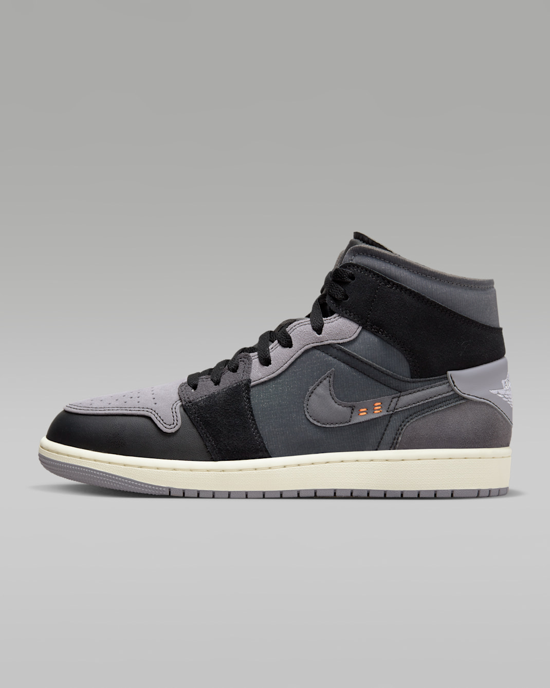 Air Jordan 1 中筒 SE Craft 男鞋 - 黑色/Light Graphite/Sail/Cement Grey