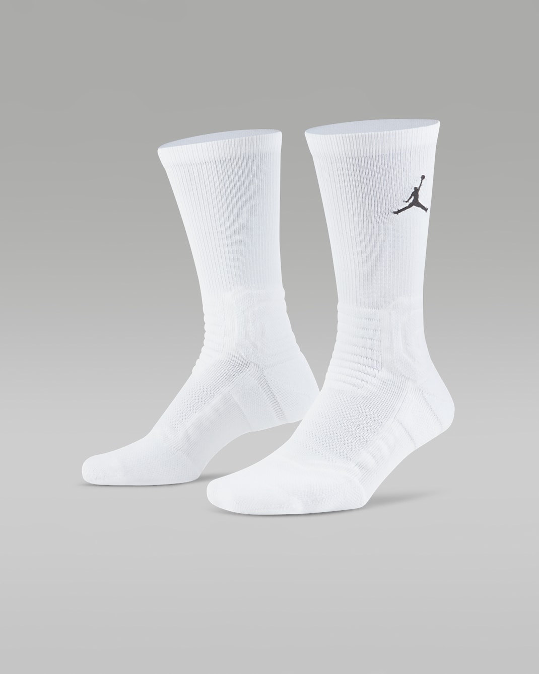 Jordan Flight Crew Basketball Socks - White/Black