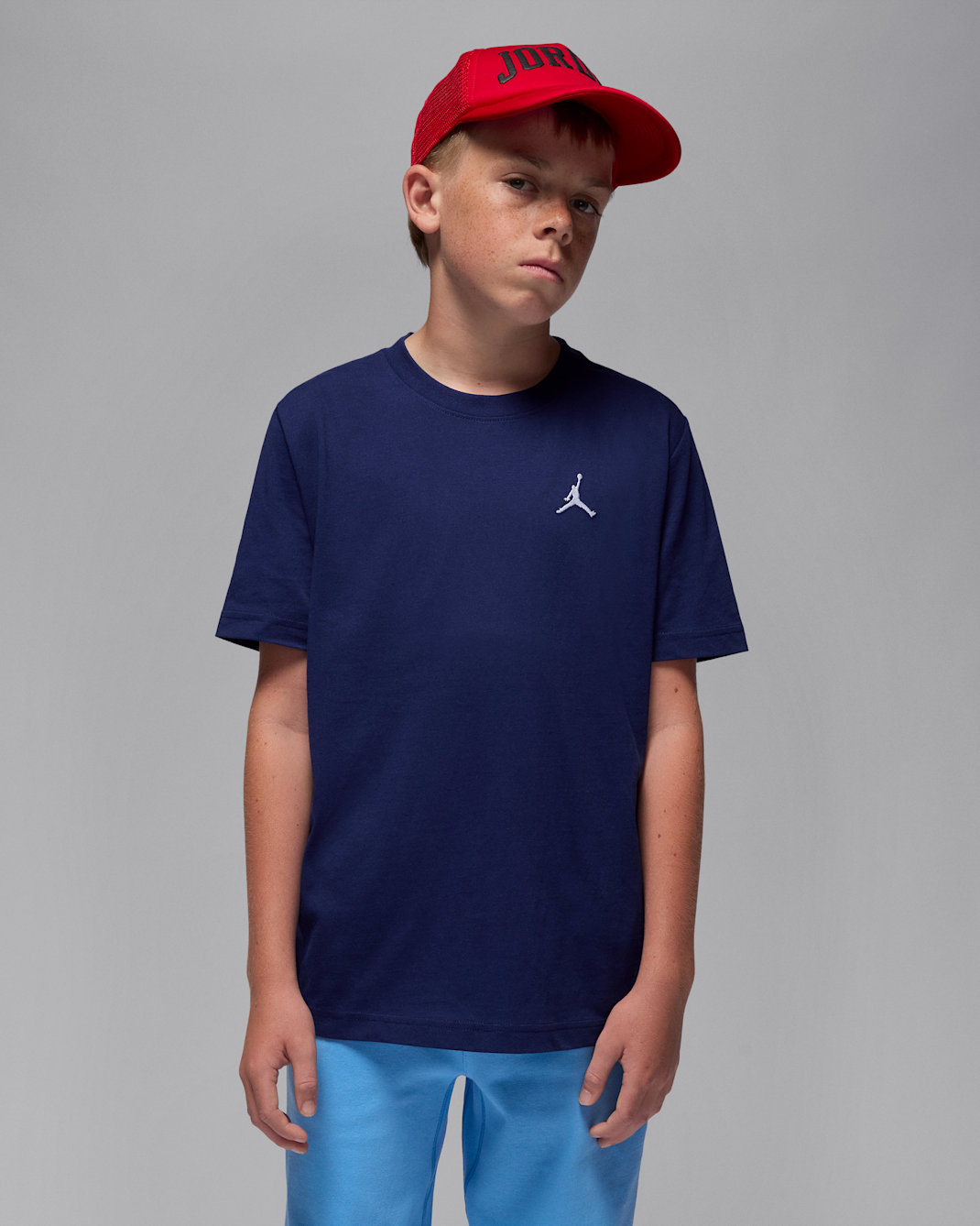 Playera bordada Jumpman Air para niños talla grande Jordan - Azul vacío