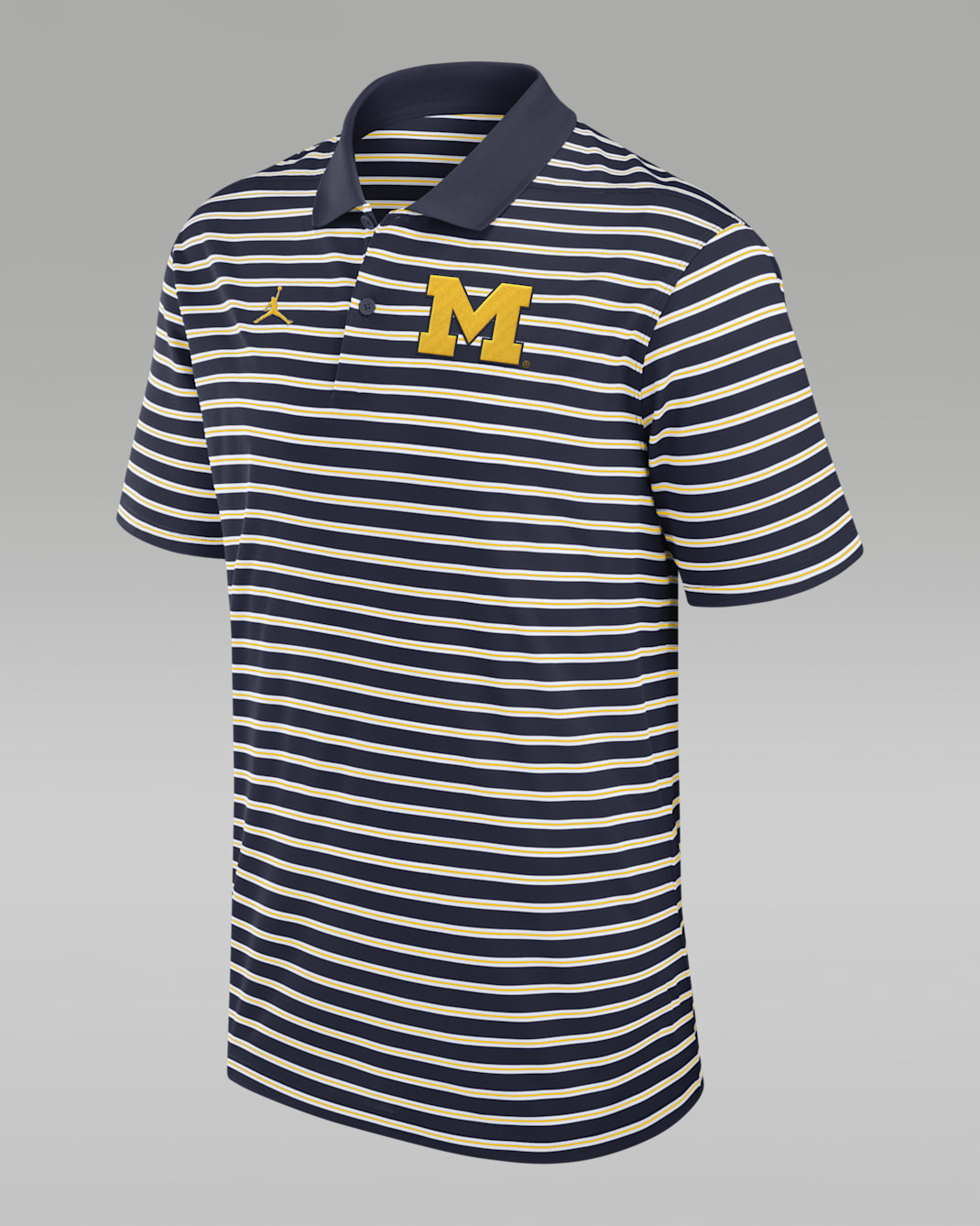 Michigan Wolverines Primetime Victory Striped Men's Jordan Dri-FIT College Polo - Navy