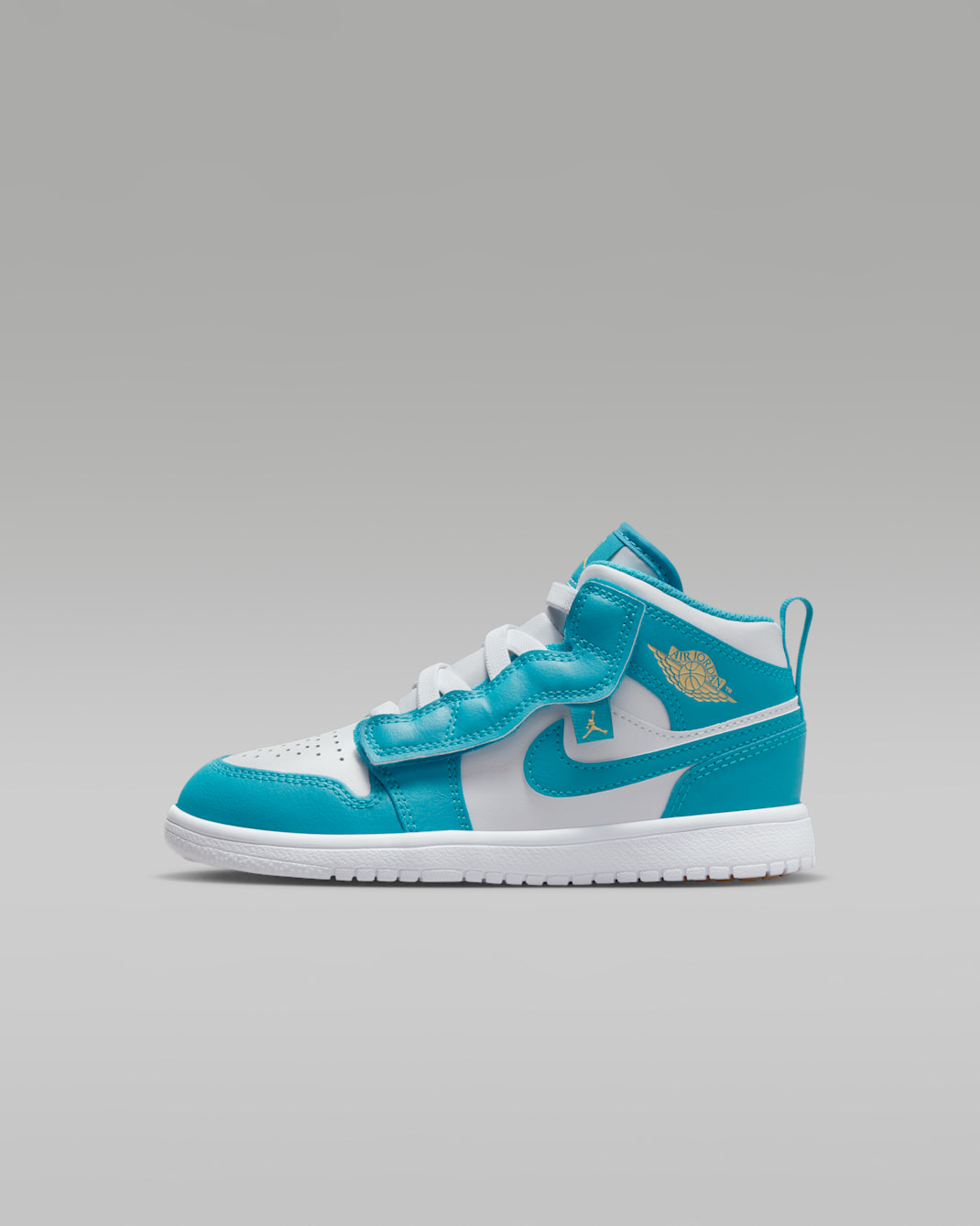 รองเท้าเด็กเล็ก Jordan 1 Mid - Aquatone/ขาว/Celestial Gold