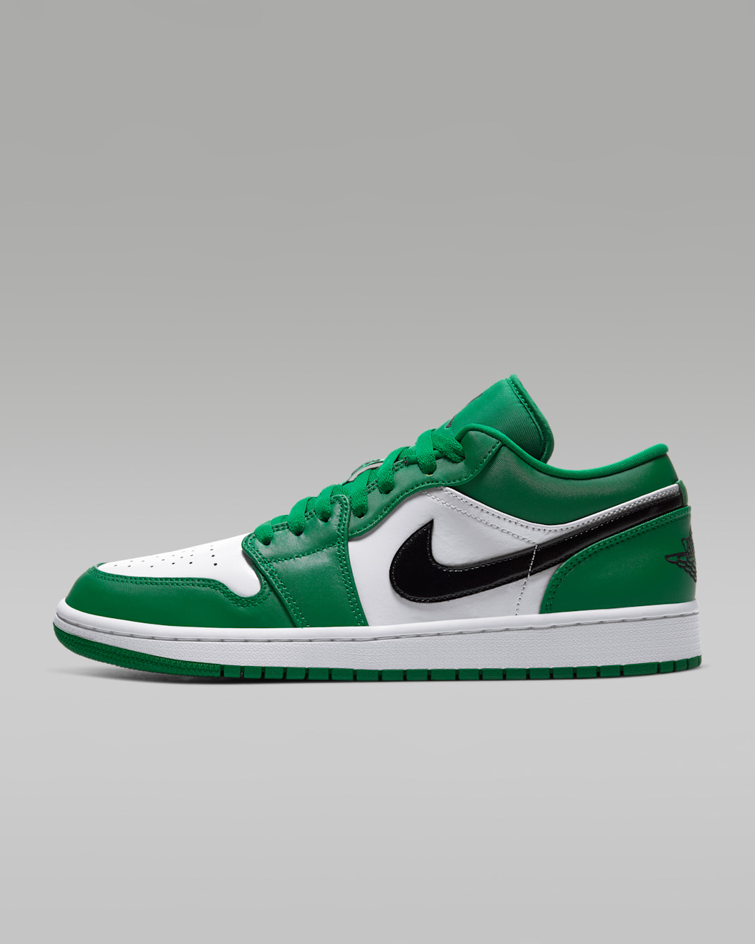 Air Jordan 1 Low Tenis para hombre - Verde pino/Blanco/Negro