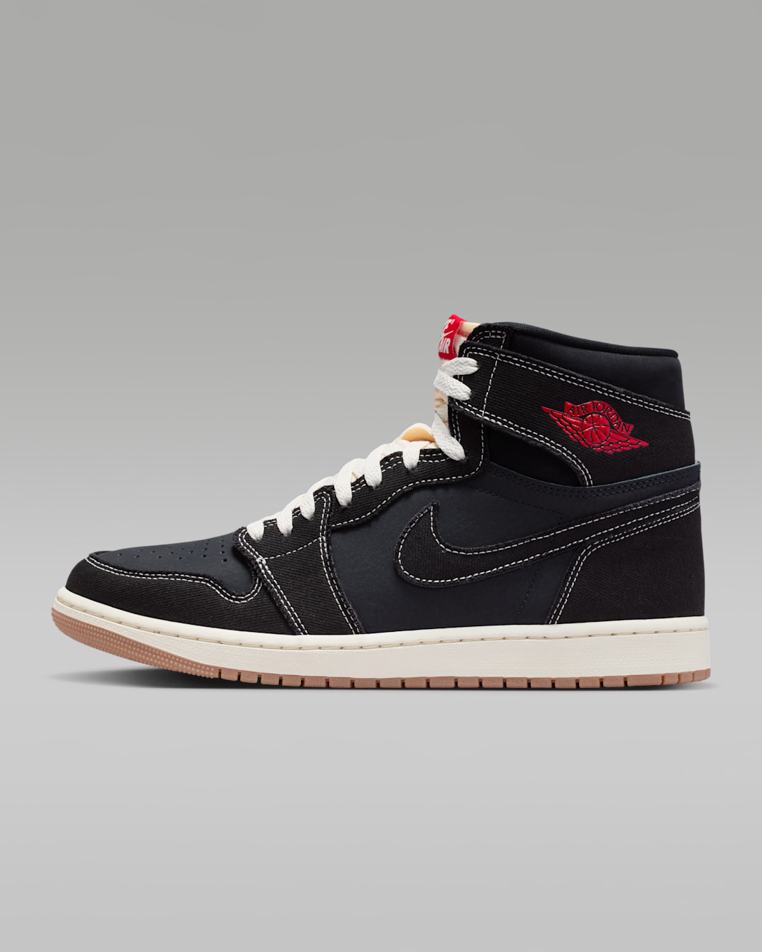 Air Jordan 1 Retro High OG Flight Club Men's Shoes - Black/Sail/Gum Medium Brown/University Red