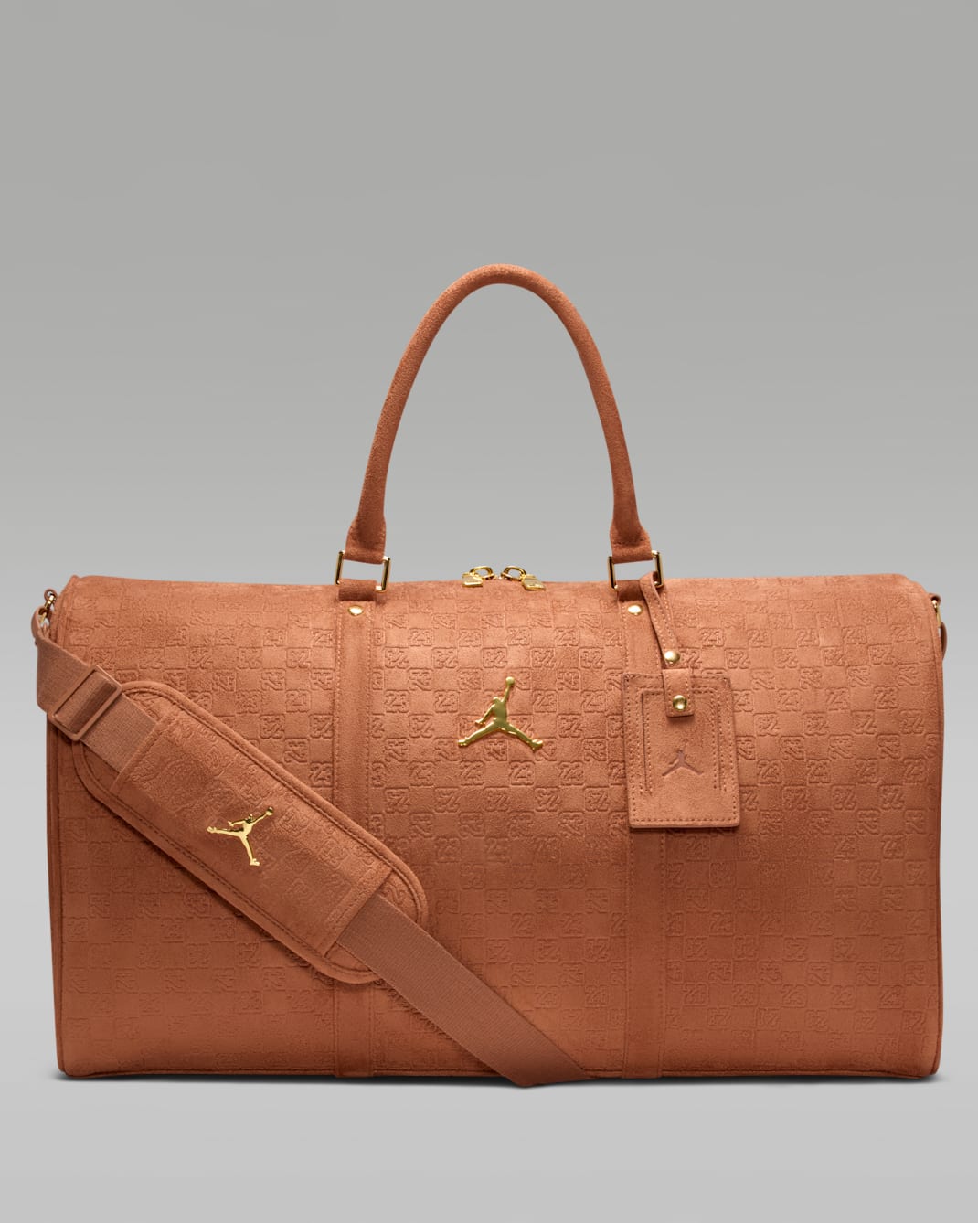 Jordan Suede Monogram Duffel (40L) - Cognac