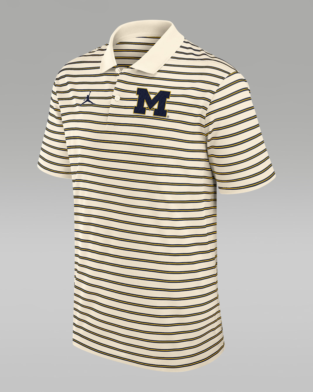 Michigan Striped Men's Jordan Brand Dri-FIT College Polo - Tan/Beige