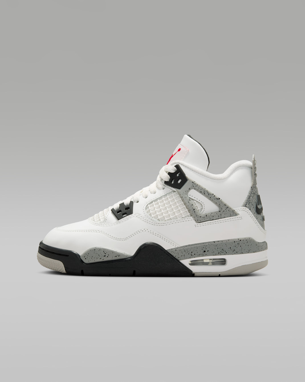 エア ジョーダン 4 レトロ "White Cement" ジュニアシューズ - サミットホワイト/セメントグレー/ブラック/ファイヤーレッド