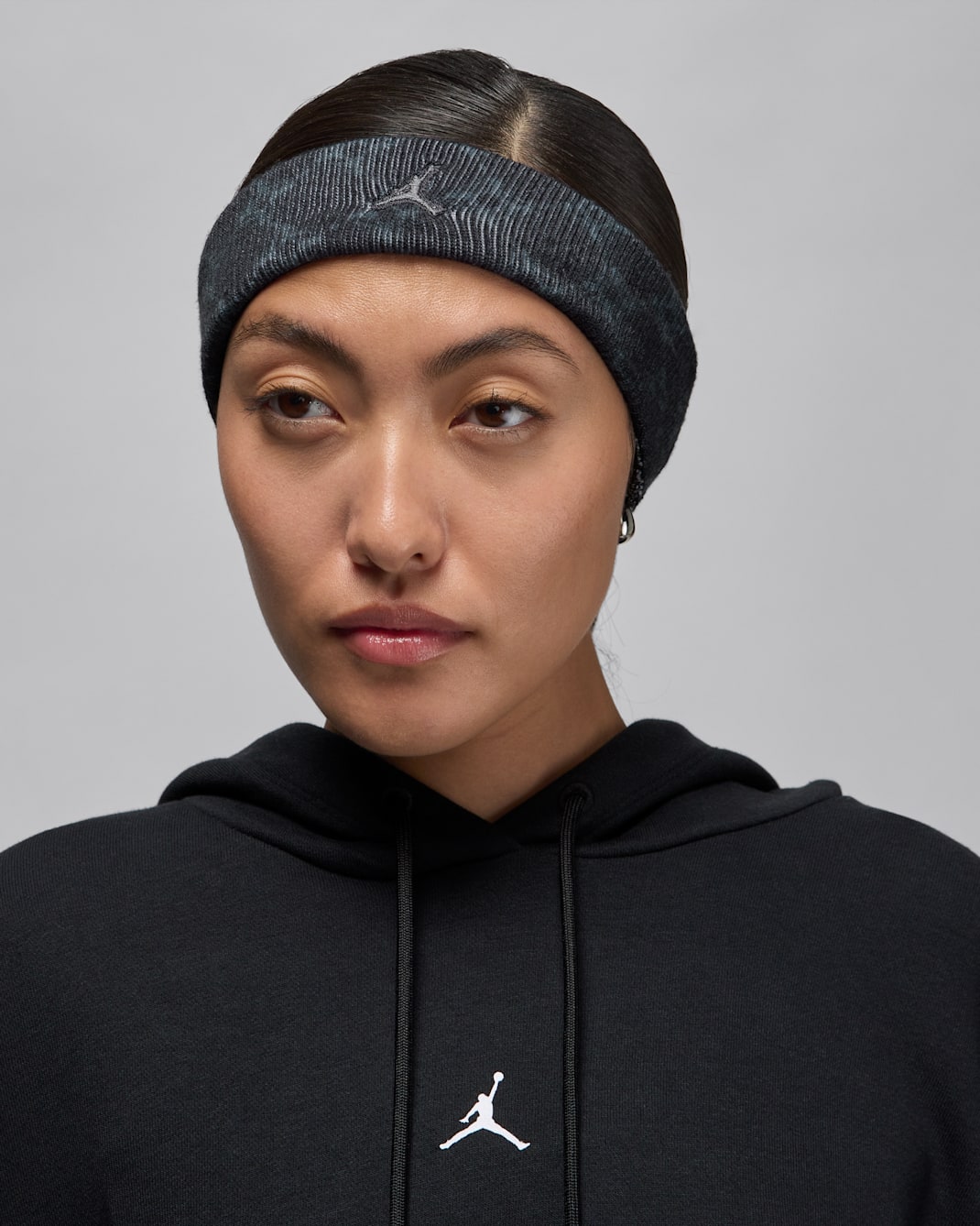 Fita para o cabelo em moletão Jordan Dri-FIT - Preto/Off Noir/Cinzento Iron