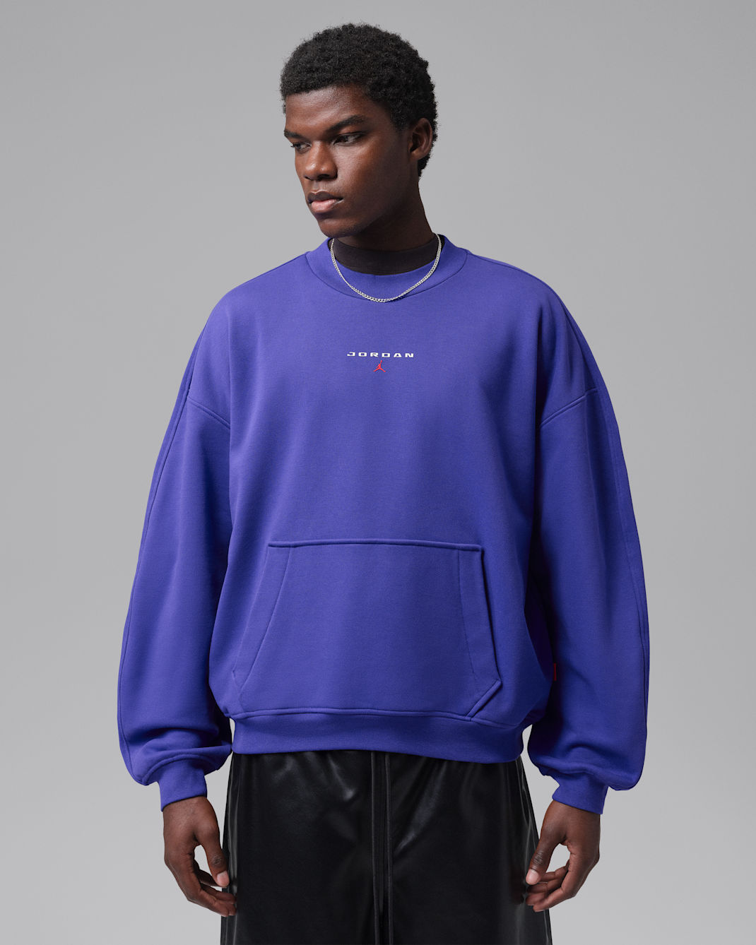 Jordan Flight Fleece Men's Crew-Neck Sweatshirt - Light Concord