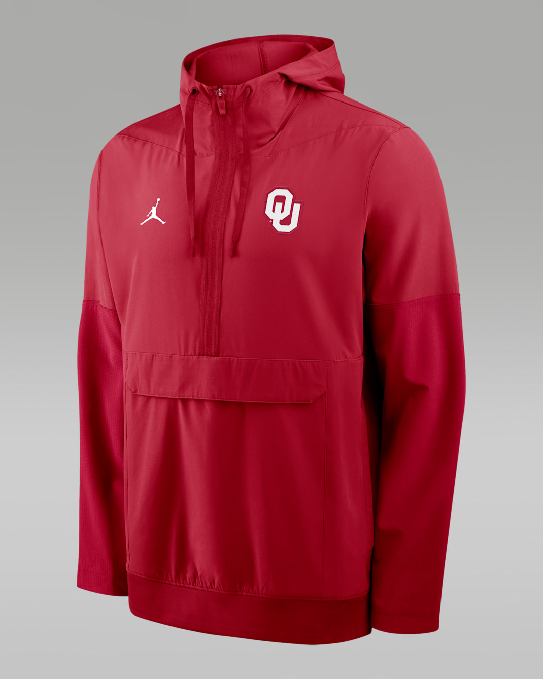 Oklahoma Anorak Men's Jordan Brand College 1/2-Zip Hooded Jacket - Crimson
