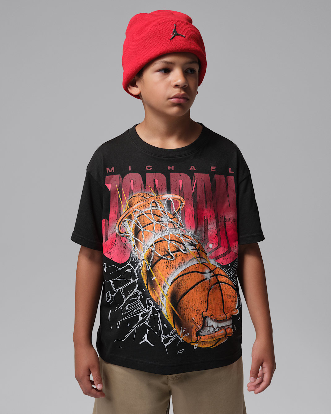 Playera Monster Ball para niños talla grande Jordan - Negro