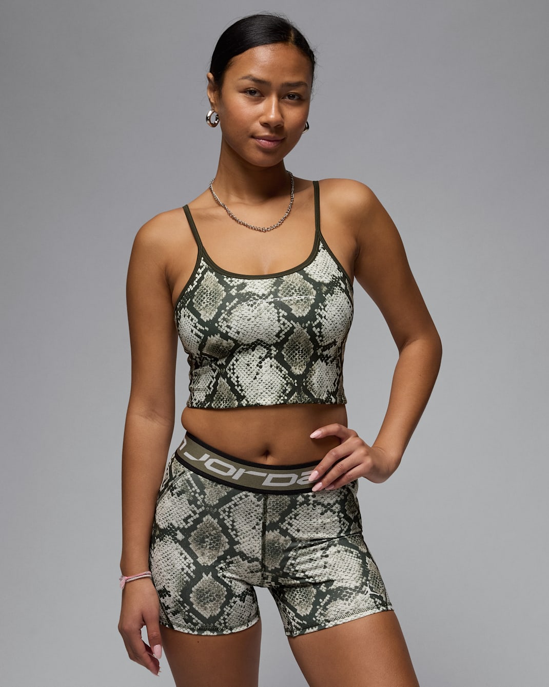 Camiseta de tirantes estampada cropped para mujer Jordan Sport - Oliva medio