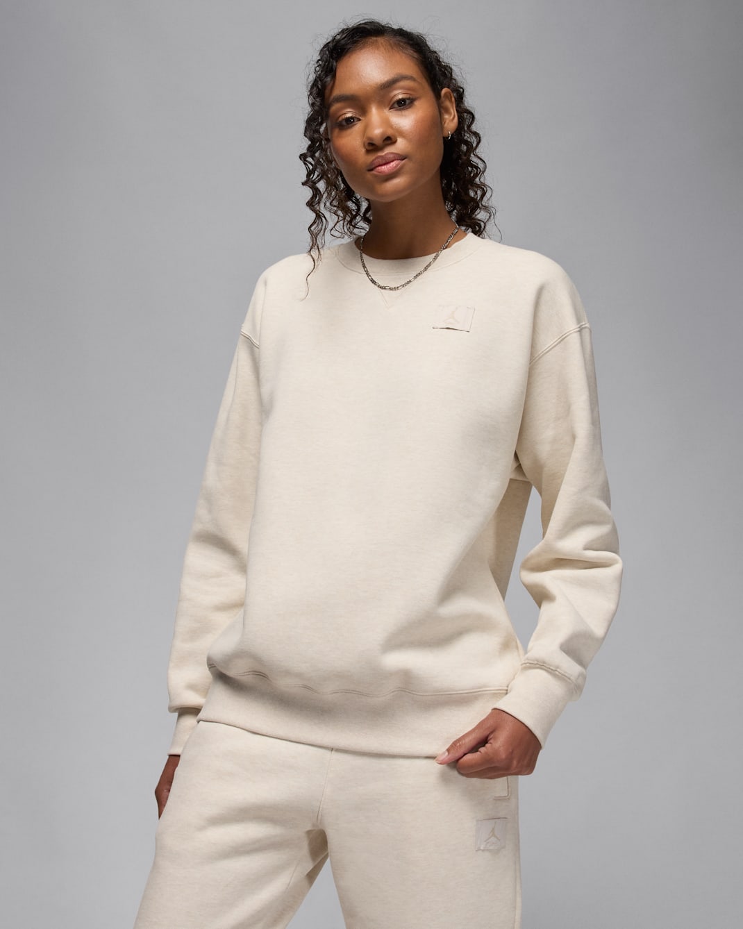 Jordan Flight Fleece Women's Crew-Neck Sweatshirt - Light Orewood Brown