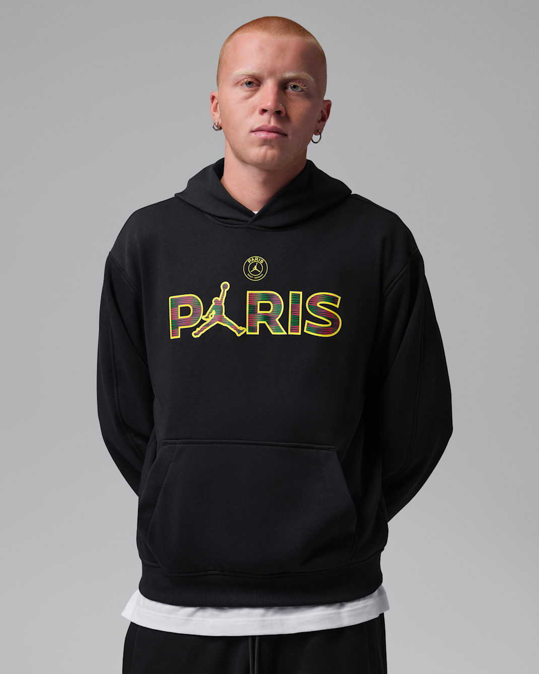 Sudadera con gorro sin cierre de tejido Fleece para hombre Paris Saint-Germain - Negro