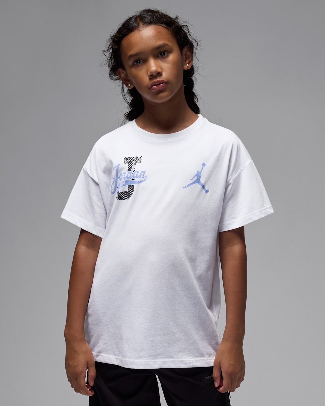 Jordan Older Kids' Distressed Collegiate T-Shirt - White