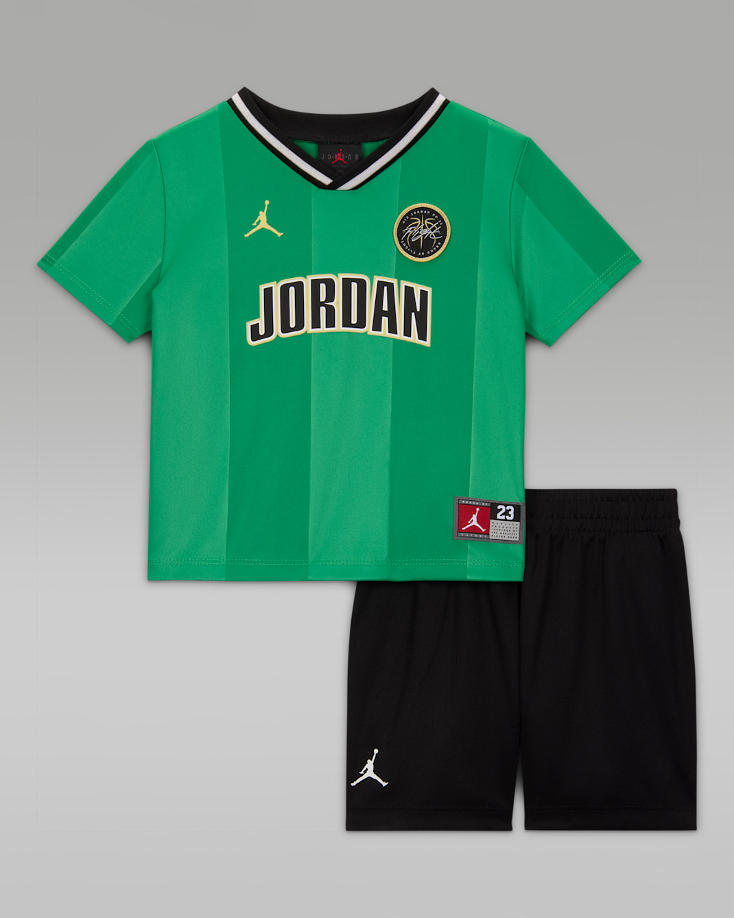 Ensemble maillot de sport et short en mesh Jordan pour bébé - Noir/Lucky Green