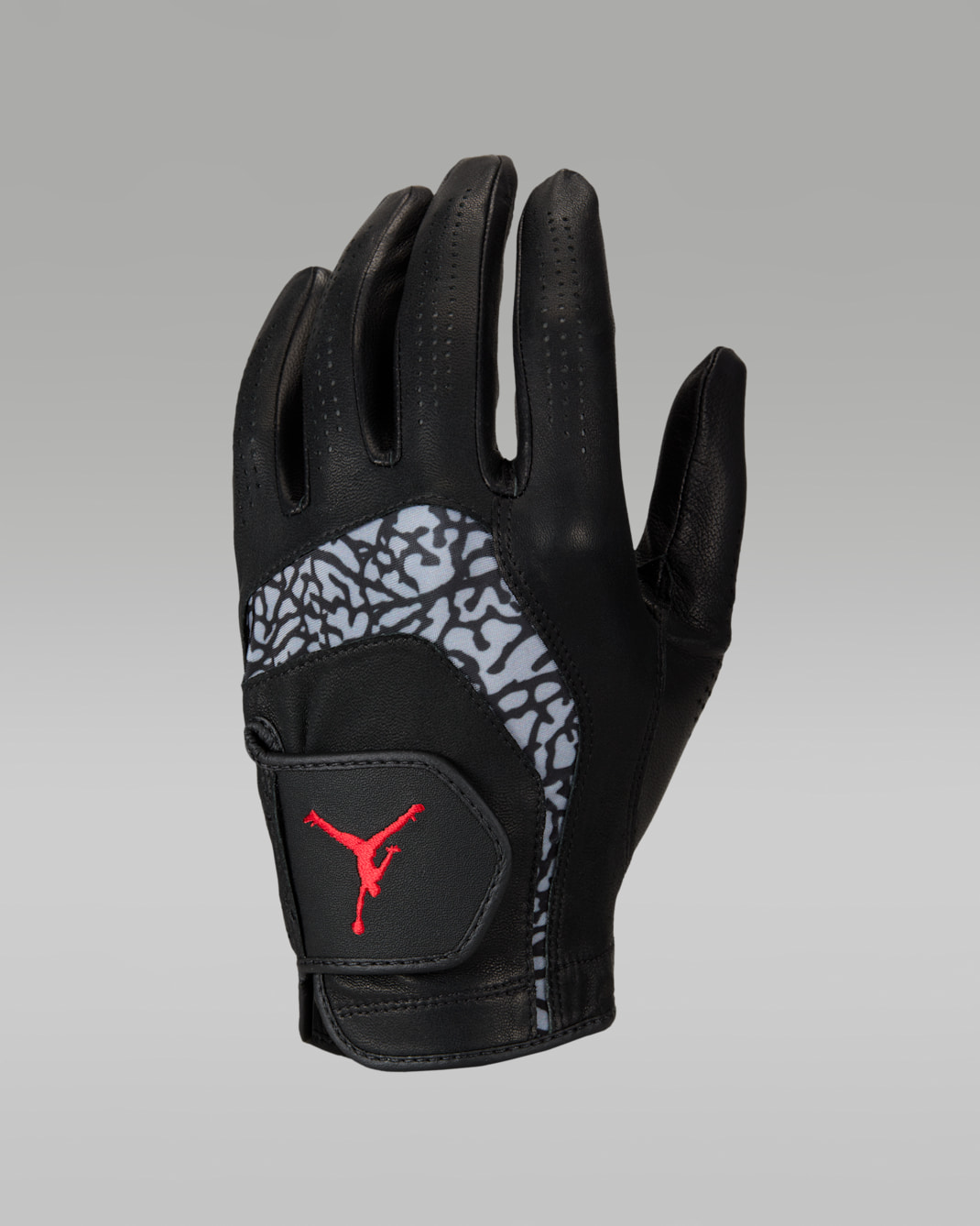 Jordan Tour standard golfhandske (venstre) - sort/Medium Grey/sort/Fire Red