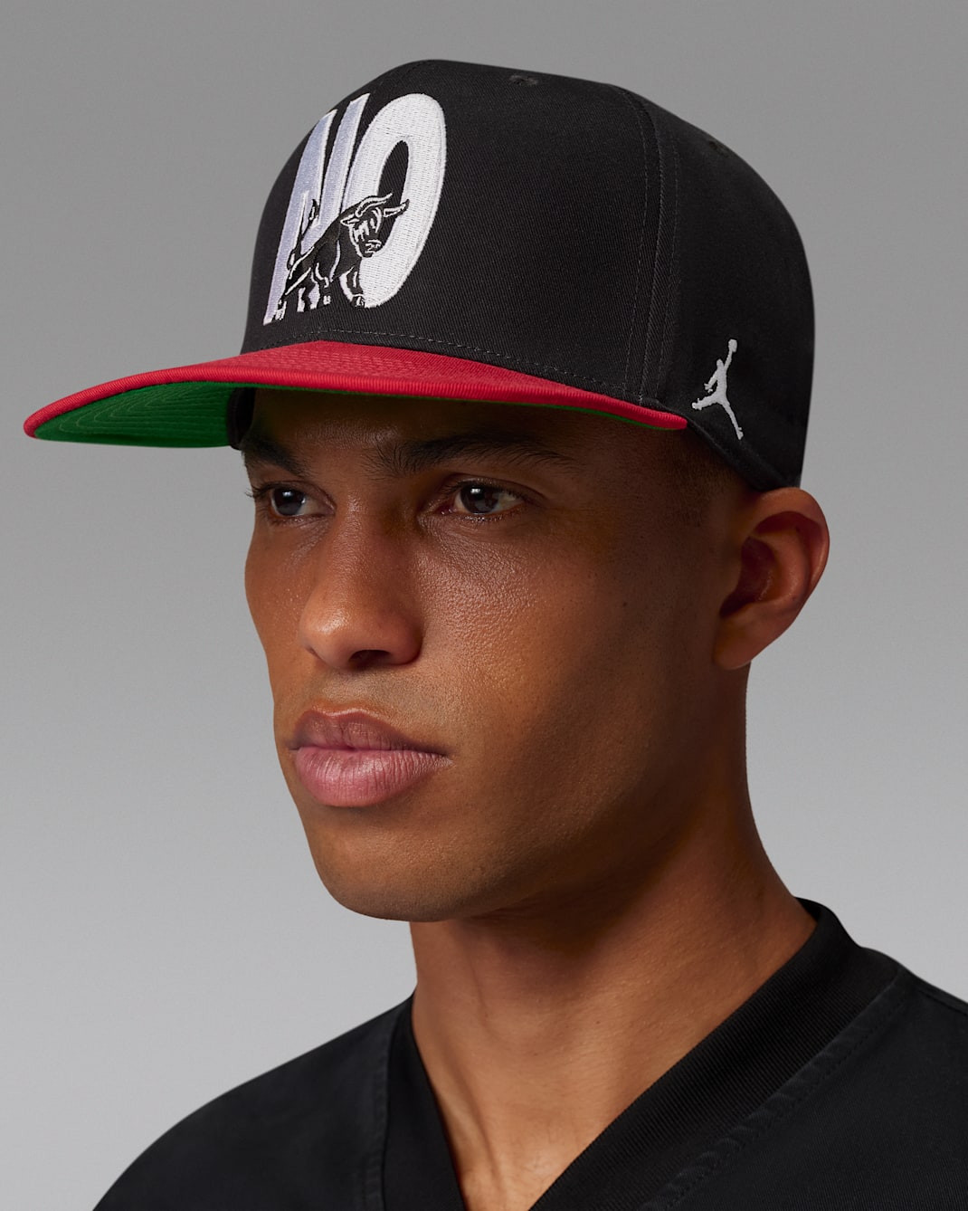 Jordan Pro Unstructured Cap - Black/Kelly Green/Varsity Red/White