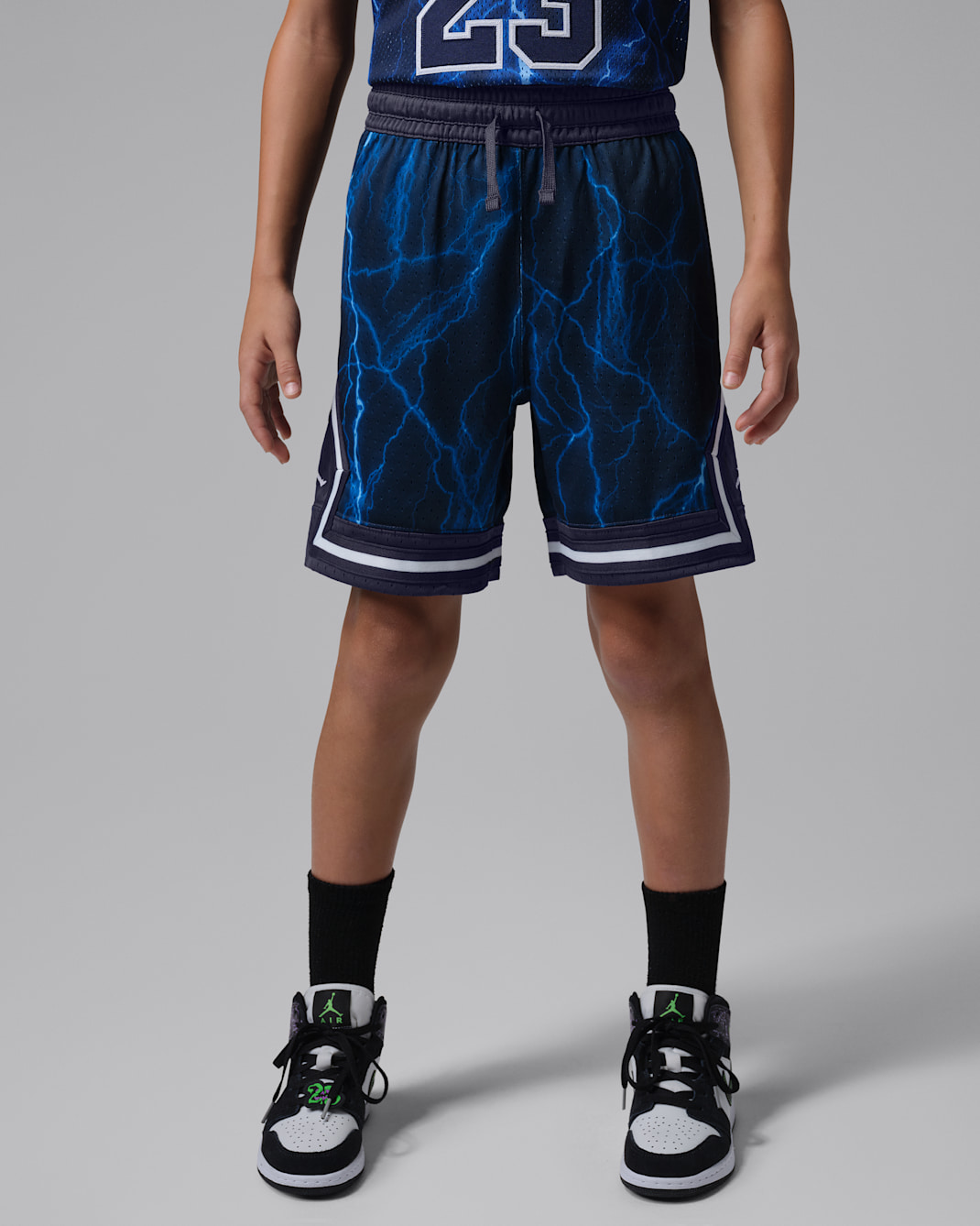 Jordan Big Kids' Dri-FIT Printed Sport Diamond Shorts - College Navy