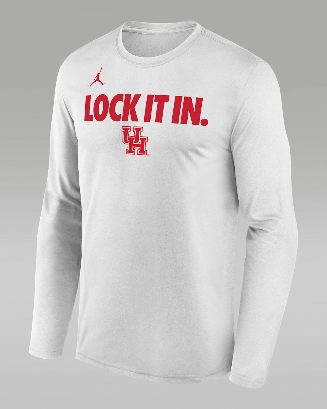 Houston 2026 On-Court Bench Men's Nike Dri-FIT College Long-Sleeve T-Shirt - White