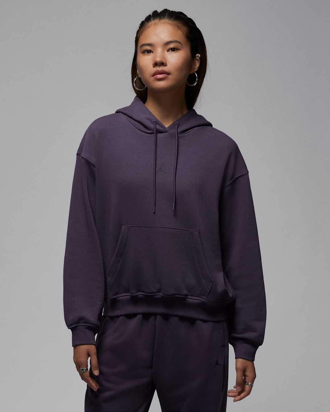 ジョーダン スポーツ クロスオーバー ウィメンズ Dri-FIT フリース パーカー - ダークレーズン/オフノワール