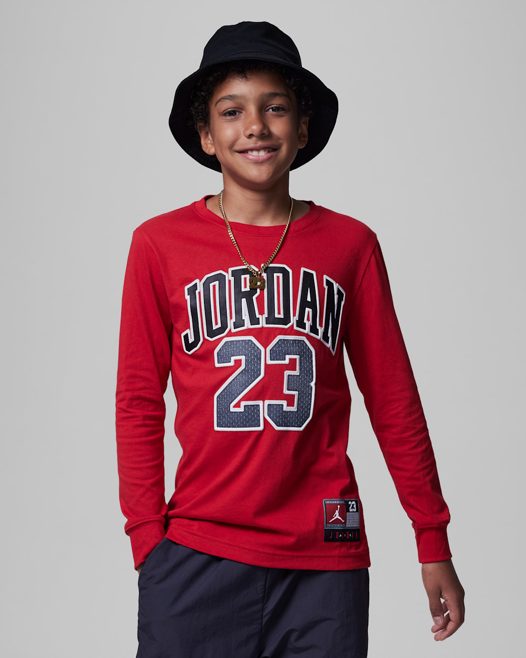 ジョーダン プラクティス フライト ロングスリーブ Tシャツ ジュニア Tシャツ - ジムレッド