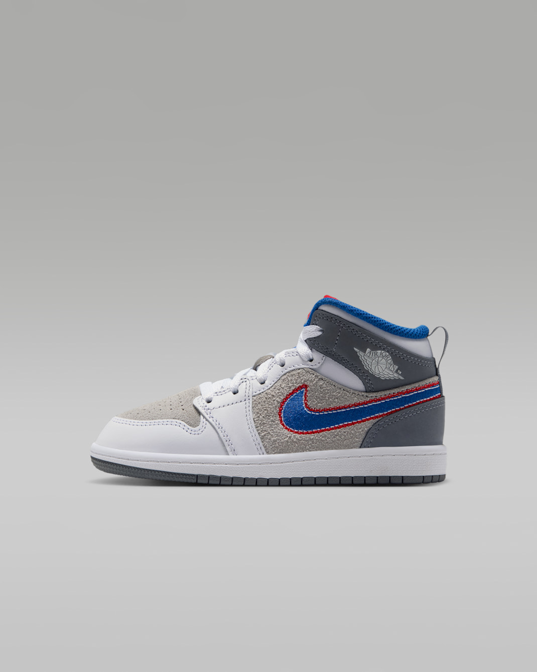 Jordan 1 Mid SE "Hare" Zapatillas - Niño/a pequeño/a - Light Smoke Grey/University Red/Cool Grey/Varsity Royal