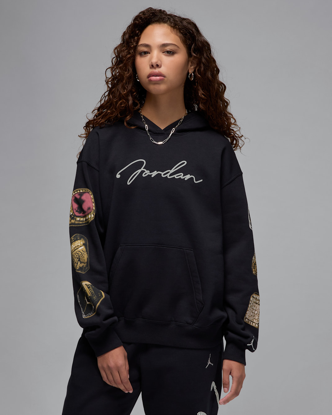 Jordan Brooklyn Fleece Women's Pullover Hoodie - Black/Sail