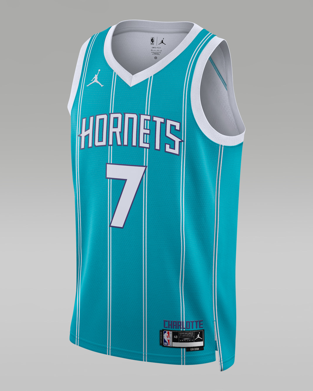 Charlotte Hornets Icon Edition Men's Jordan Dri-FIT NBA Swingman Jersey - Rapid Teal/White