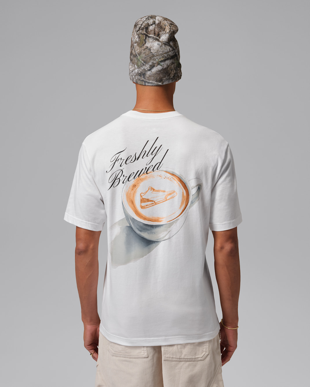 조던 남성용 그래픽 티셔츠 - 화이트/블랙