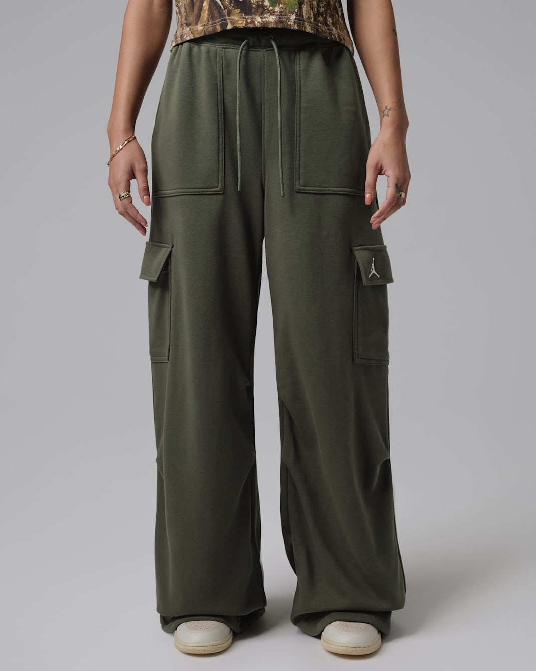 Jordan Brooklyn Fleece Women's Cargo Pants - Cargo Khaki/White