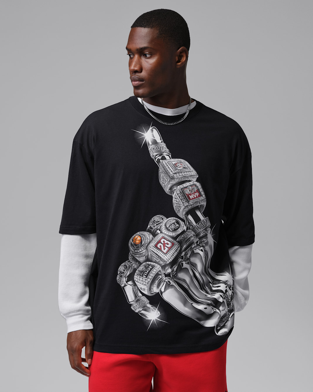 Playera oversized Jordan para hombre - Negro