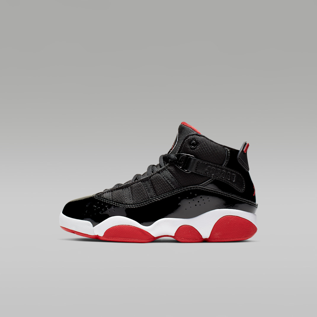 Calzado para niños talla pequeña Jordan 6 Rings - Negro/Blanco/Rojo universitario